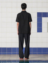 Load image into Gallery viewer, UNALLOYED Button Flower Half Shirt Black
