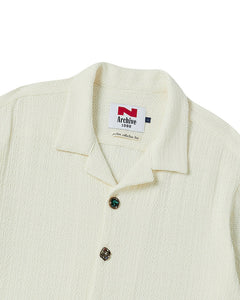 N Archive 90s Vintage Button Knit Shirt Ivory