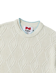 N. Archive Fine Cotton Yarn Cable Knit Ivory