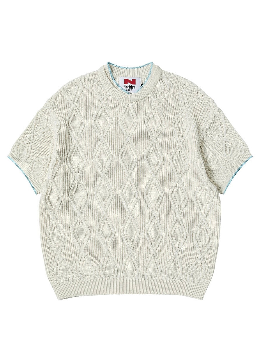 N. Archive Fine Cotton Yarn Cable Knit Ivory