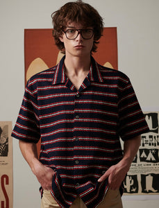 N. Archive Super Fine Cotton Knit Shirt Navy
