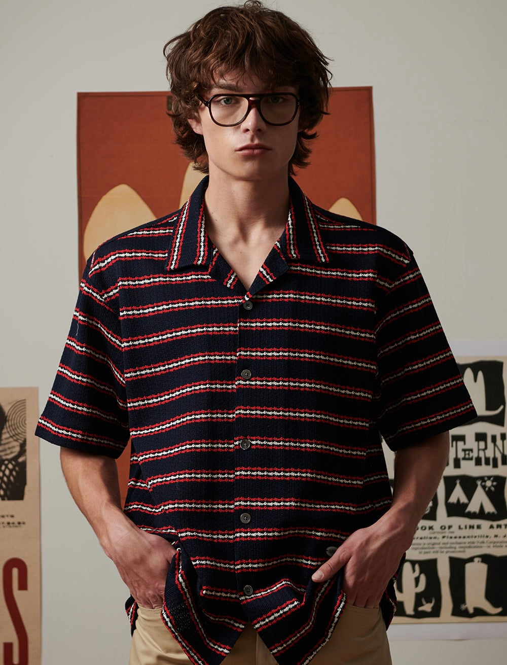N. Archive Super Fine Cotton Knit Shirt Navy