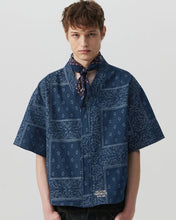 Load image into Gallery viewer, N. Archive Vintage Bandana Denim 1/2 Shirt Indigo Blue
