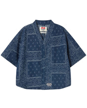 Load image into Gallery viewer, N. Archive Vintage Bandana Denim 1/2 Shirt Indigo Blue

