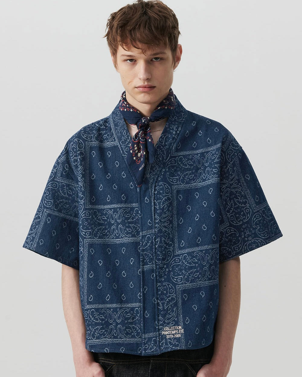 N. Archive Vintage Bandana Denim 1/2 Shirt Indigo Blue