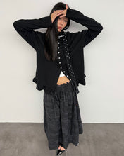 将图片加载到图库查看器，PLASMA SPHERE Natty Dot Scarf Cardigan Black
