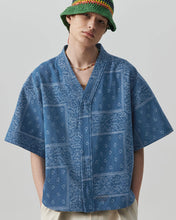 Load image into Gallery viewer, N. Archive Vintage Bandana Denim 1/2 Shirt Light Blue
