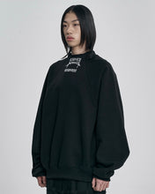 Load image into Gallery viewer, AJOBYAJO Raglan High Neck Arch Logo Sweatshirt Black
