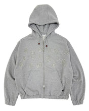Load image into Gallery viewer, PLASMA SPHERE Floral Applique Hooded Jumper Grey
