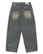 将图片加载到图库查看器，BLR Embossed Wave Washing Wide Denim Pants Light Blue
