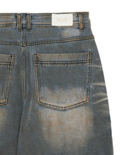 将图片加载到图库查看器，BLR Embossed Wave Washing Wide Denim Pants Light Blue
