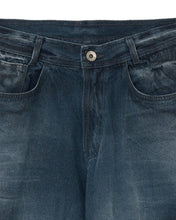 Load image into Gallery viewer, BLR Dirty Oil Washed Wide Denim Pants Blue
