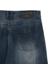 Load image into Gallery viewer, BLR Dirty Oil Washed Wide Denim Pants Blue
