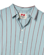 将图片加载到图库查看器，N. Archive Lux Fabric Stripe Cotton Shirt Blue
