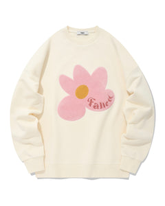 Fallett Boucle Flower Sweatshirt Ivory
