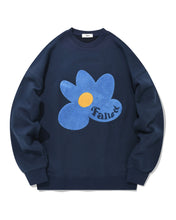 Load image into Gallery viewer, Fallett Boucle Flower Sweatshirt Navy
