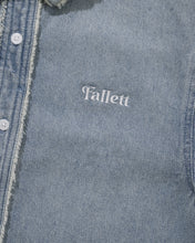 Load image into Gallery viewer, Fallett Denim Damage Crop Shirt Blue
