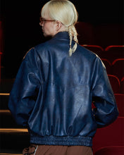 Load image into Gallery viewer, UNALLOYED Faux Leather Western Blouson Blue
