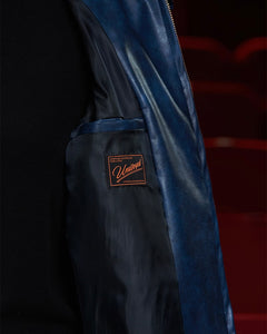 UNALLOYED Faux Leather Western Blouson Blue