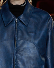Load image into Gallery viewer, UNALLOYED Faux Leather Western Blouson Blue
