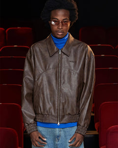 UNALLOYED Faux Leather Western Blouson Brown