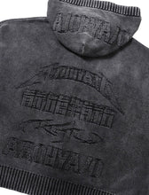 Load image into Gallery viewer, AJOBYAJO Five AJO Logos Washed Zip- Up Hoodie Charcoal
