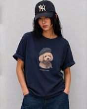 Load image into Gallery viewer, ILP Monsieur Check T-Shirt Navy
