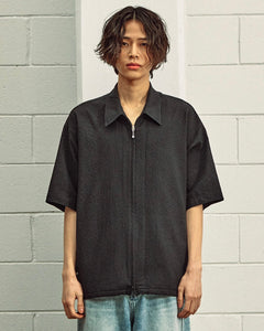 MMIC Leaf Zip Up Shirt Black