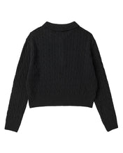 Load image into Gallery viewer, ILP New Parisian Cashmere Cable Crop Knit Black
