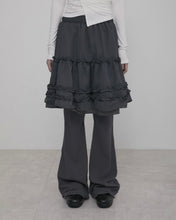 将图片加载到图库查看器，FLARE UP Layered Ruffle Skirt Pants Charcoal
