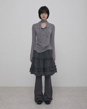将图片加载到图库查看器，FLARE UP Layered Ruffle Skirt Pants Charcoal
