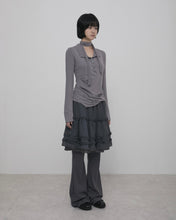 将图片加载到图库查看器，FLARE UP Layered Ruffle Skirt Pants Charcoal

