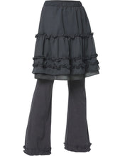将图片加载到图库查看器，FLARE UP Layered Ruffle Skirt Pants Charcoal
