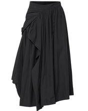 将图片加载到图库查看器，FLARE UP Asymmetrical Draped Layered Long Skirt Black
