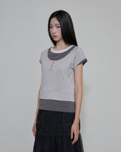 Load image into Gallery viewer, FLARE UP 3-Layered Henley T-shirt Gray
