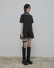 将图片加载到图库查看器，FLARE UP Layered Frill T-Shirt Black
