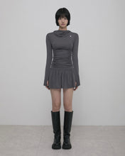 将图片加载到图库查看器，FLARE UP Hooded High Neck Dress Charcoal
