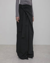 将图片加载到图库查看器，FLARE UP Layered Wrap Trousers Black
