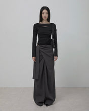 Load image into Gallery viewer, FLARE UP Layered Wrap Trousers Charcoal
