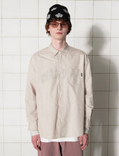 Load image into Gallery viewer, UNALLOYED Layered Cuffs Stripe Shirt Beige
