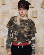 Load image into Gallery viewer, UNALLOYED Layered Sleeve Camo T-shirt Beige

