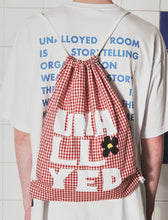 Load image into Gallery viewer, UNALLOYED Logo Gingham Check Gym Sack Red
