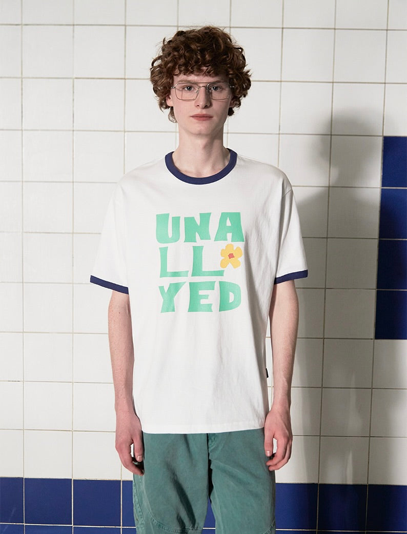 UNALLOYED Logo Ringer T-Shirt White