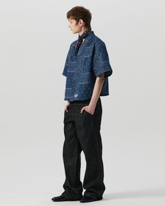 N. Archive Vintage Bandana Denim 1/2 Shirt Indigo Blue
