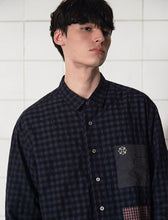Load image into Gallery viewer, UNALLOYED Pocket Gingham Check Shirt Navy
