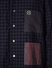 Load image into Gallery viewer, UNALLOYED Pocket Gingham Check Shirt Navy
