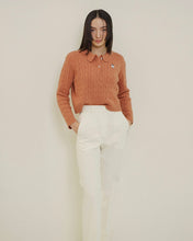 Load image into Gallery viewer, ILP New Parisian Cashmere Cable Crop Knit Orange
