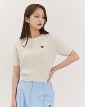 Load image into Gallery viewer, Nomantic Bamboo Cable Crop Knit Top Ivory
