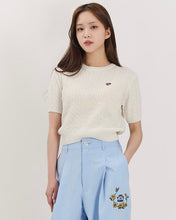 Load image into Gallery viewer, Nomantic Bamboo Cable Crop Knit Top Ivory
