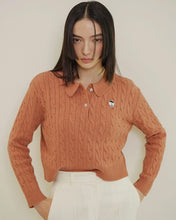 Load image into Gallery viewer, ILP New Parisian Cashmere Cable Crop Knit Orange
